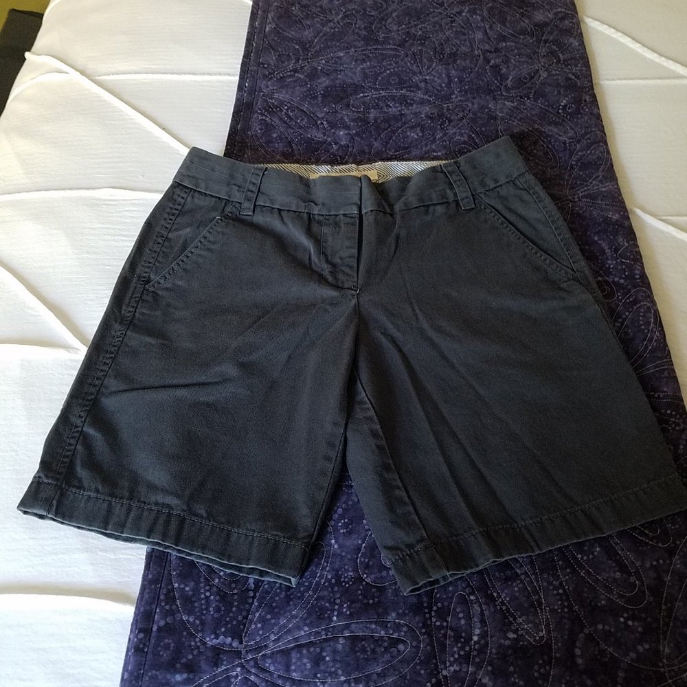 J. Crew navy chino shorts, size 2, VGC